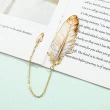 1件完美精致高纯度不锈钢羽毛便携式吊坠书签，珍贵文具用品礼品，具有金属质感 - 送给同学、朋友、老师。 - 羽毛 - 查看 6