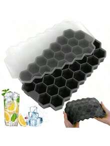 Silicone Ice Cube Tray, Honeycomb Mesh Mold, With Lid, Suitable For Making Homemade Ice Cubes And Reusable. 37 Holes. - Multicolor - View 2