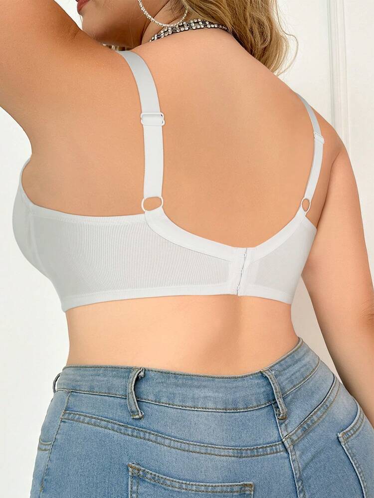Áo ngực có gọng màu trắng cỡ lớn MIMILEMON dành cho nữ, nâng đỡ tốt, thoải mái, tạo dáng. - trắng - Xem 8