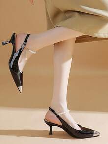 A Pair Of Pearl High-Heeled Sandals With Anti-Slip Shoe Chain Laces, Comfortable And Suitable For Women. Lazy-Fix Buckle Straps Prevent Shoes From Slipping, Easy-To-Install Faux Pearl Sequin Chain Laces, Designed For High Heels - No-Tie Design With Anti-Slip Elastic Band - Multicolor - View 6