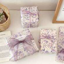 10 hojas de papel de seda para envolver con tema morado, papel de regalo, papel de regalo violeta con diseños florales suaves, papel kraft de alta calidad para regalos y arreglos florales - Multicolor - Ver 8
