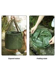 1 Piece 10L/20L Foldable Bucket, Portable For Travel, Camping, Hiking, Storage, Large Capacity Outdoor Fishing Activities, Cleaning Bucket, Foldable Bucket For Household Use, Portable Plastic Water Bucket With Handle - Green - View 9