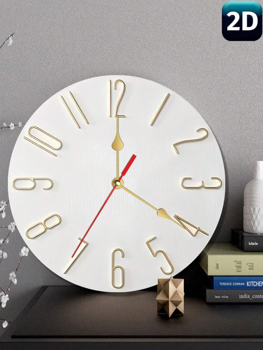 1. Đồng hồ treo tường số hiện đại tối giản - Đồng hồ màu trắng (vạch chỉ giờ màu vàng), máy thạch anh hoạt động êm ái, chạy bằng pin - Thích hợp cho phòng khách, phòng ngủ, văn phòng, nhà bếp - Món quà tân gia/sinh nhật lý tưởng - Không bao gồm pin - Chất liệu bền - Màn hình dễ đọc, trang trí nhà cửa, phong cách hiện đại, chất lượng chế tác cao, phù hợp cho người chuyên nghiệp