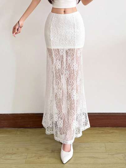 炫彩纯色紧身高腰网纱迷你裙，街头时尚