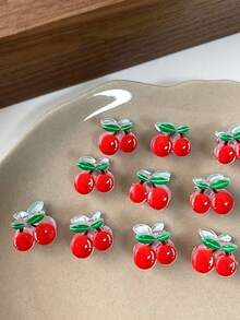 10个/15个可爱樱桃ABS塑料发夹，甜美刘海发饰，适合任何场合，四季皆宜 - 彩色 - 查看 5