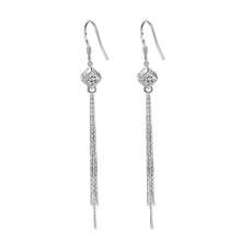 1 đôi bông tai mặt dây chuyền tua rua bằng bạc sterling 925 đính đá Cubic Zirconia thời trang và thanh lịch, thích hợp cho tiệc chiêu đãi, đám cưới, các dịp lễ hội và đeo hàng ngày. - Bạc - Xem 8