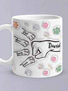 1个定制名字马克杯，个性化咖啡杯，11盎司定制马克杯，文字马克杯，带文字的个性化马克杯，送给父母的礼物，精致礼物，情人节、母亲节、父亲节、生日或周年纪念日的完美之选，情侣礼物，送给妈妈、爸爸、妻子或丈夫、爷爷、外公外婆的最佳礼物，送给他/她的理想礼物 - 碰拳款 3 - 查看 6