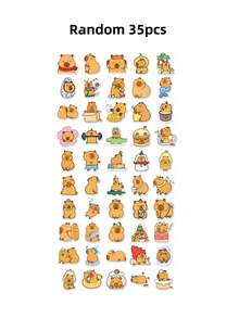 Cute Capybara Doodle Stickers, Capybara Theme Stickers, Capybara Merchandise, Animal Stickers, Capybara Gifts, Capybara Models, Waterproof Vinyl Stickers, DIY Stationery Stickers, Cartoon Cute Creative Interesting Waterproof, Candy Stickers, Phone Stickers, For Scrapbooking, Bullet Journaling, Collage - Multicolor - View 7
