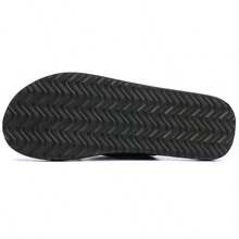 Black Slippers, Comfortable One-Strap Flat Slouchy Sandals, Versatile Men's Beach Slippers - Black - View 5