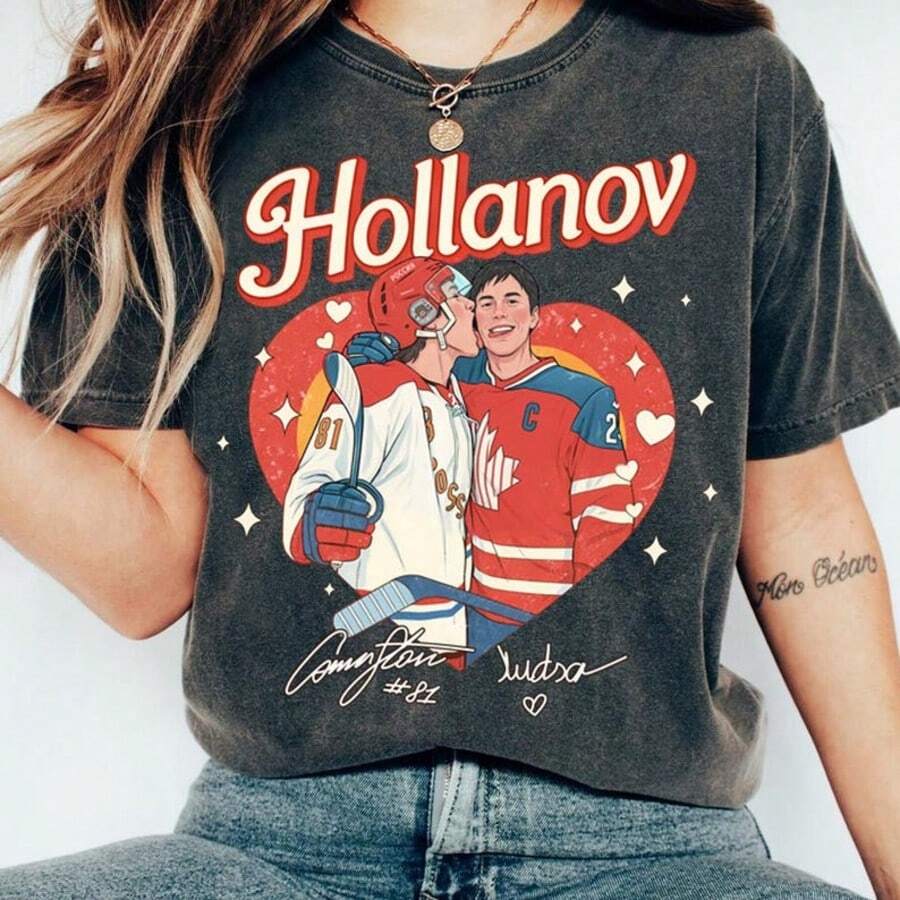 Heated Rivalry  Shirt, Hudson Williams Connor Storrie Shirt, Hockey Romance Novel Insp - màu đen - Xem 1