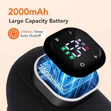 Hailicare 3-växlad vibration + 24 rött ljus värmeterapi handledsmassager, smart display, typ-C laddning, praktisk present till föräldrar och äldre för att lindra mushanden - Svart - Visa 6