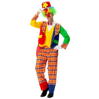 Circus Joker Performance Costume Event Joker Character Adult Male Female Same Makeup Ball Party Joker Costume