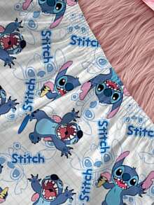 Disney 少女史迪奇系列卡通印花两件套睡衣，可爱休闲百搭短袖弹力腰短裤套装，丝滑柔软透气面料，适合四季居家穿着。 - 白色 - 查看 6