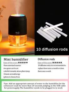 A 180ml Car Humidifier, Equipped With 2 Working Modes, A Colored Night Light, Silent Spray, Car Air Freshener, And A Small Bedroom Aromatherapy Diffuser, Available In Black, White, And Pink, Compatible With Aromatherapy Essential Oils. Ideal For Car Accessories, Home Decoration, Rooms, Offices - Model 988 - View 28