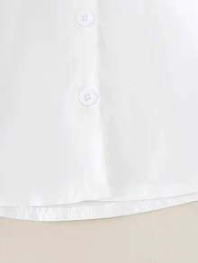 4pcs Girls Cute Preppy Style 3D Bow Sleeveless Vest + Long Sleeve Shirt + Fake Pocket Skirt With Belt, Autumn/Winter - Pink - View 8