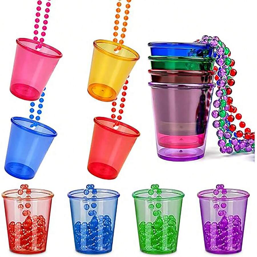 1pc Transparent Plastic Beaded Chain Cup, Party Connector Beads