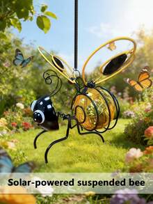 Outdoor Bee Lights - Solar Hanging Bee Decor Lights With Spring - Outdoor Hanging Solar Lights, Suitable For Garden, Yard, Patio, Porch Decor And Birthday Gifts (Yellow) - Yellow - View 6