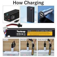 Tosiicop Airsoft Gel Blaster Battery - 11.1V 3500mAh Airsoft Lipo Batteries For Water Bead Splat Ball Splatter With Mini Tamiya Connector To -2P Plug Rechargeable Charging CableFull Of Fun - 如圖所示 - 查看 5