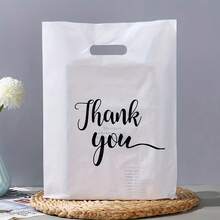 100 Thank You Gift Bags - Durable And Reusable, With Strong Handles, Suitable For Corporate And Holiday Gifts, Event Expressions, Thanksgiving Giveaways, Elegant Packaging, Black Cursive Font And Fashionable Handwritten Design - 彩色 - 查看 4