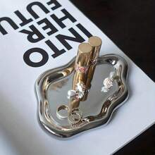 1个优雅云朵形塑料托盘，可作配件收纳盒/珠宝整理盒/发饰架，餐具/装饰品/房间装饰，单层奢华珠宝香水展示架，家居/客厅/办公室钥匙架，斋月、感恩节、新年、情人节的理想礼物，必备家居收纳配件 - 彩色 - 查看 9