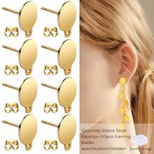 KMEOSCH 20/24pcs Stainless Steel Curved Pierced Earring Studs, Geometric Design With Earring Backs, Gold/Silver Color, DIY Earring Accessory Set, DIY Jewelry Making Supplies - Carrying Pole Earrings - View 9