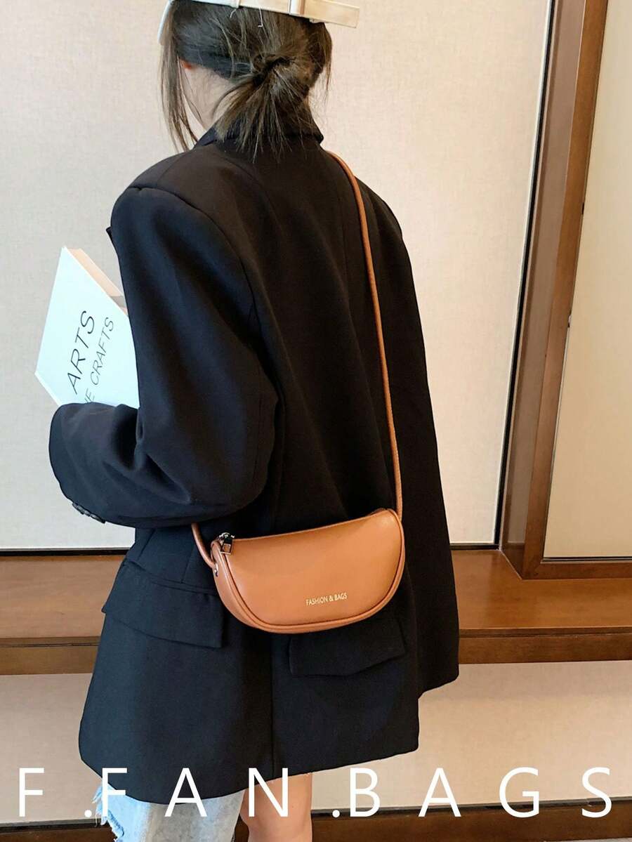 荔枝纹理迷你手提包,女士新款时尚轻便日常斜挎包 - 棕色 - 查看 1