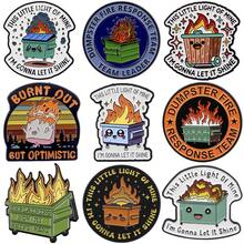 可爱珐琅胸针翻领别针徽章背包女士胸针服装礼物珠宝时尚配饰 - 黑色 - 查看 1