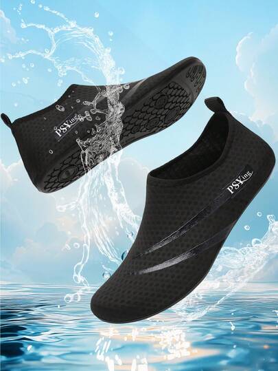 Zapatos de agua unisex, de secado rápido e impermeables para deportes, pies descalzos, zapatos acuáticos, adecuados para arroyos, pesca, playa, piscina, surf, yoga y otras actividades al aire libre. Parte superior de tela, suela de goma, con correa en el empeine, adecuados para todas las estaciones.