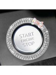 1 件闪亮汽车发动机点火旋钮环，领结设计，汽车启动环贴纸，通用车辆启动按钮盖，适用于卡车、SUV - A - 查看 10