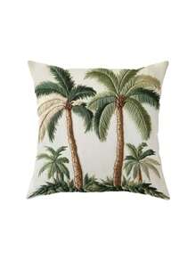 1/2/4Pcs Green Coconut Tree Printed Pillowcase Featuring Nordic Light Luxury Digital Printing And Craftsmanship, Perfect For Hotel And Guesthouse Decor - Multicolor - View 10
