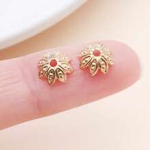 100pcs/Pack 8-10mm Plated Lotus Cup Spacer Caps, DIY Jewelry Findings For Bracelets, Necklaces And Beading. - Lotus - View 18