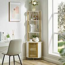 gabinete de oficinaMU:4LIFE Gabinete de Bar Multiusos con Estantes Atlos Soporte para Copas y  de Malla Mueble para Licores bidas Liero y De Exibicion para Sala Cocina o Oficina Marmol Blancogabinete de oficina - Mrmol blanco - Ver 1