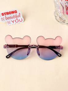 3/6 piezas Gafas de sol infantiles lindas con diseño de oso de dos colores, orejas de oso de peluche, forma de corazón, orejas de gato para niños - Multicolor - Ver 13
