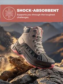 Women Waterproof Suede Ankle Boots Outdoor Hiking Boots Trekking Camping Trail Travel Non-Slip Climbing Hiking Boots Four Seasons - 淺灰色 - 查看 2