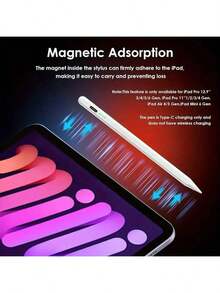 Compatible With Apple Pencil Stylus Compatible With IPad A16 Air 11 5 4 Pro 11th 13 12.9 M4 M3 M2 Pens 10 9 10th 9th Generation Mini 7 6 2025 Touch Pen Gifts For Mother, Family, Friends, Kids, Birthday, Holiday - Multicolor - View 5