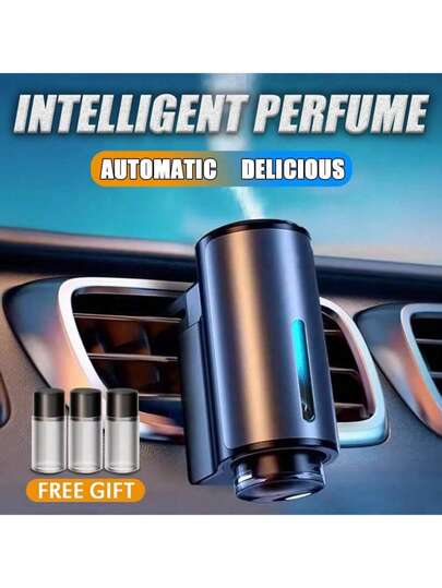 YAIUZGOO Purificador de aire inteligente para automóvil con función de fragancia, difusor de ambientador de coche, diseño compacto, humidificador ajustable a 3 velocidades, difusor de aceites esenciales aromáticos, accesorios para automóvil