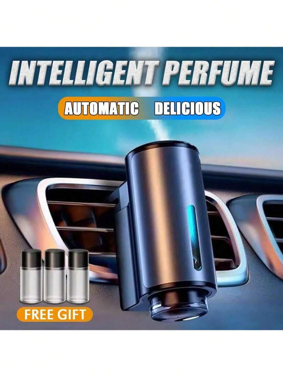 智能车载空气净化器，带香氛功能，车载空气清新剂扩散器，小巧设计，三档可调加湿器香薰精油扩散器，汽车配件 - A - 查看 1