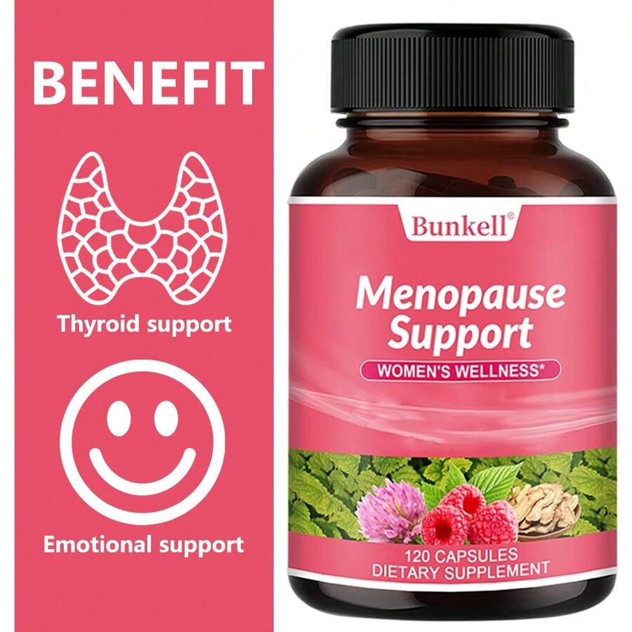 Bunkell Women's Daily Health Supplement, Containing Angelica Root, Lemon Balm, And Red Clover, For Thyroid And Mood Support - 120 Capsules - 1 Bottle - View 1