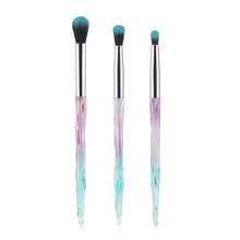 3pcs Eye Shadow Brush Makeup Brush Transparent Crystal Diamond Plastic Handle Eye Brush Smudge Brush Set Nose Shadow Brush Concealer Brush Portable Soft Hair Professional Makeup Tools. - Multicolor - View 9
