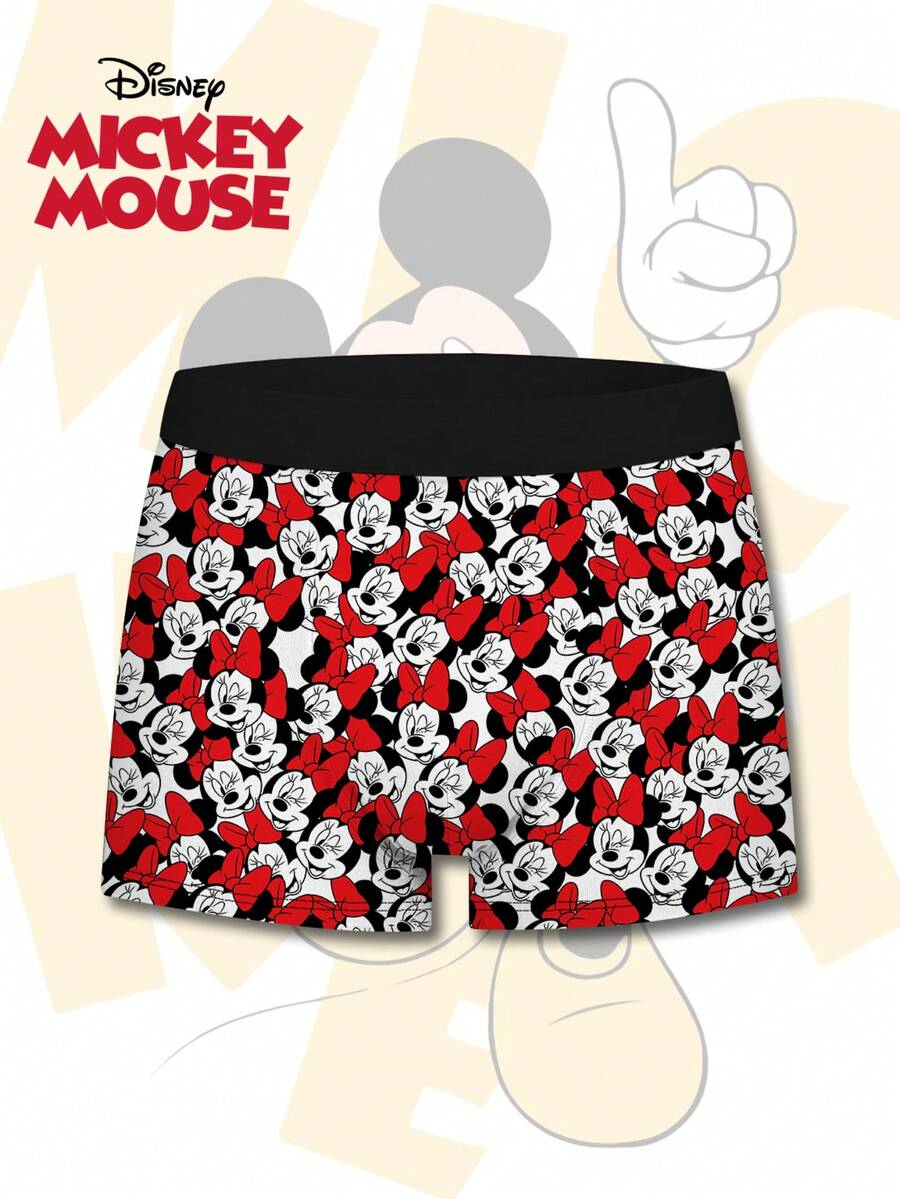 Disney 3D印花男士平角内裤，时尚设计，适合日常穿着和居家休闲。