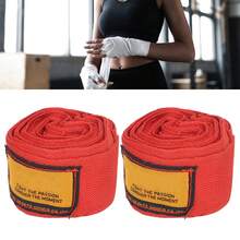 2PCS Cotton Hand Guard Straps Sweat Absorbing Hand Wrist Belt Wraps for Boxing Sports Training 3 Meter / 9.8ft - Rojo - Ver 3