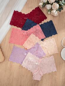 Bộ 6 chiếc quần lót bikini ren gợi cảm dành cho nữ - Nhiều màu - Xem 4