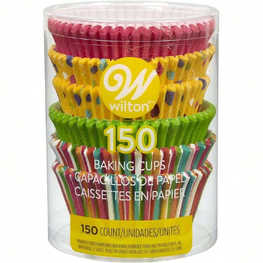 415-8121 Capacillos d/papel liso, rayas, puntos, 150 piezas, 5 cm,40808446 - Naranja Coral - Ver 1