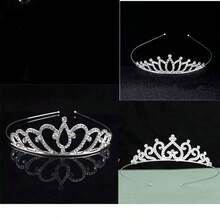 3pcs/Set Silver Alloy Fashion Rhinestone Headband, Bridal Hair Accessories, Bachelorette Party, Bridesmaid, Wedding, Formal Event Decor - Silver - View 7