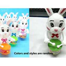 1个随机颜色发条打鼓兔子玩具，卡通兔子玩具，适合作为派对礼物、返校礼物、毕业礼物、圣诞礼物 - 多色隨機 - 查看 8