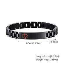 1pc Personalized Minimalist Laser Engraved Medical Symbol Text Stainless Steel Bracelet For Men, Father, Mother Gift - Multicolor - View 11