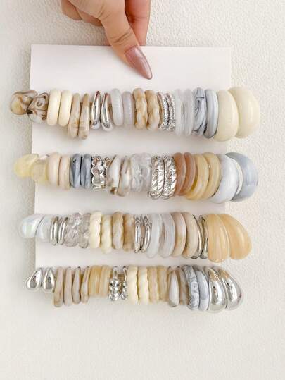 1-20 Pairs Random Vintage Coin Acrylic Water Drop Exaggerated Earrings Set, Blind Box Combination, Suitable For Women, Mother's Day, Valentine's Day, Christmas, New Year Gift, Daily Wear