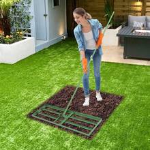 Metal Lawn Leveling Rake, 91*25cm Lawn Leveler Tool, 180° Rotation Lawn Leveling Rake For Backyards, Gardens, Farms, Lawns, Yards, Soccer Fields, Golf Courses - Green - View 1
