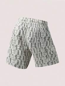 Quần short nhung kẻ nam, quần cargo nhiều túi. Quần short Bermuda thoáng khí nhiều túi, quần thể thao, nhuộm tie-dye, họa tiết da báo, phù hợp cho hoạt động thể thao hàng ngày và mặc thường ngày. - trắng - Xem 4
