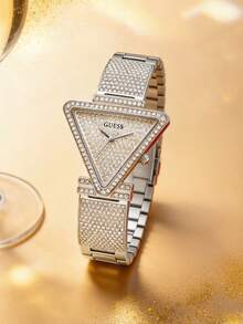 Guess Women's Triangle Dial Watch. Shiny Case, Showcasing Luxurious Ladies' Style. Suitable For Daily Wear GW0644L1 - Silver - View 1